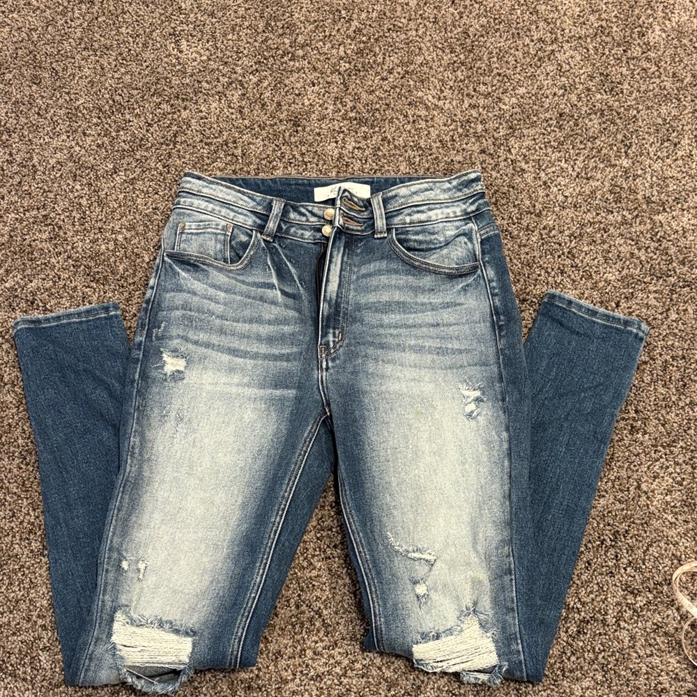 KanCan Blue Distressed Skinny Jeans